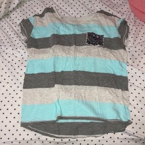 stripped shirt with a glitter pocket
